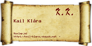 Kail Klára névjegykártya